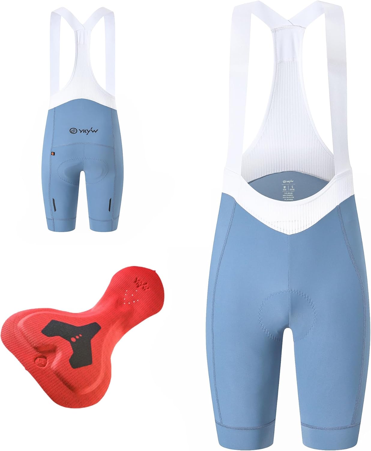 YKYWBIKE Cycling Bibs Women - Italian Elastic Interface Padded Bib Shorts Road Bicycle Breathable Tights Riding for 7 Hours