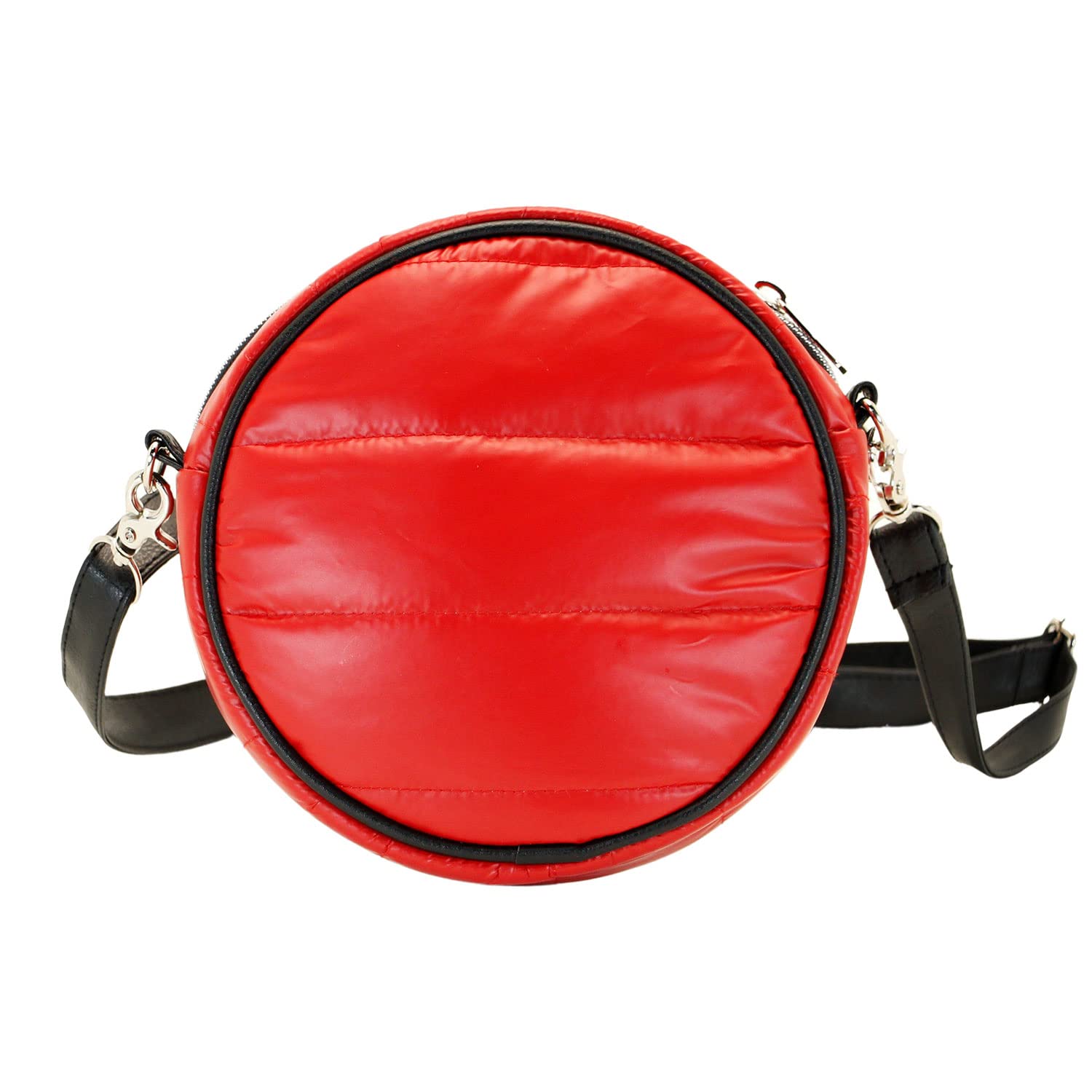 Disney Topolino Shoes-Borsa a Tracolla Rotonda Padding, Rosso, 18.5 x 18.5 cm
