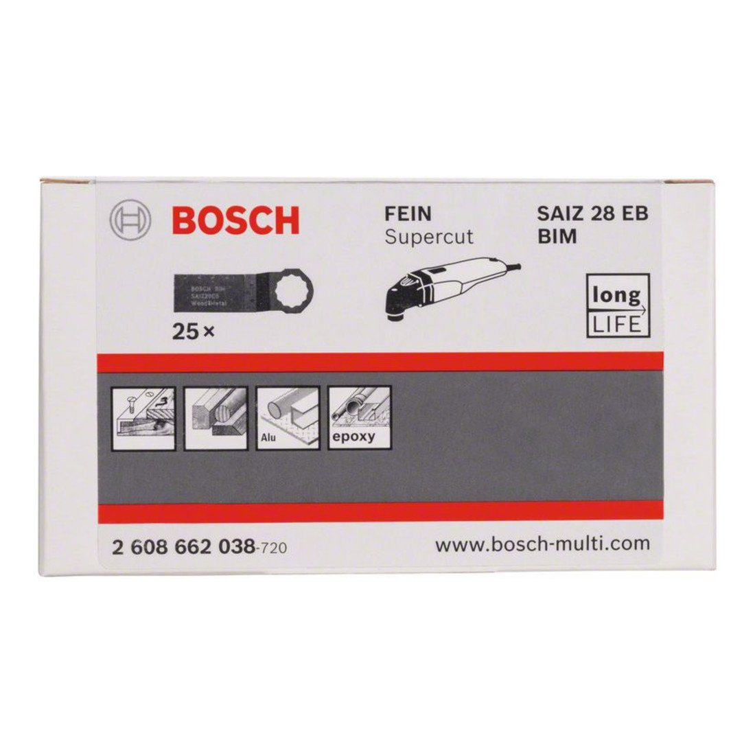 Bosch 2608662038 Saiz Bim 28 EB Wood and Metal, 50 x 28 mm 