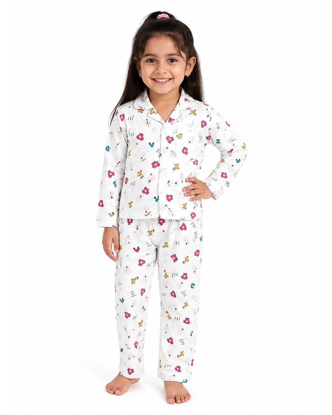 da anushi Hosiery Cotton Night Suit- Full Sleeves, Collared Neck, Sleep Wear for Kids/Night Suit/Night Wear/Top & Pajama Set/Kids Night Sleepwear/Night Suit-picture-35