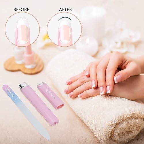 Miniatura 9 de 3 limas de uñas de vidrio en estuche, lima de uñas de cristal, regalos de Navidad, lima de uñas de cristal grabada de doble cara para arte de uñas y