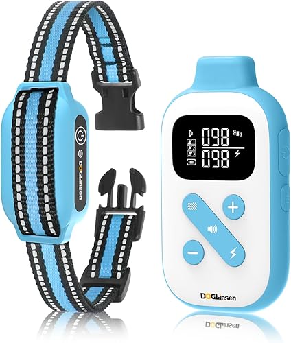 Collar antiladridos y golpes 2 en 1 para perros, collar inteligente de entrenamiento para perros con 5 sensibilidades ajustables, collar automático