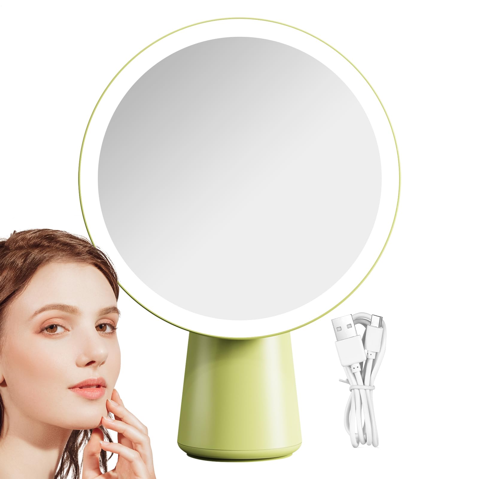 Generico Specchio Illuminato Regolabile con Ingranditore Alta Definizione | con per Trucco da Viaggio per Donne Regalo Camera Notte Cassettiera