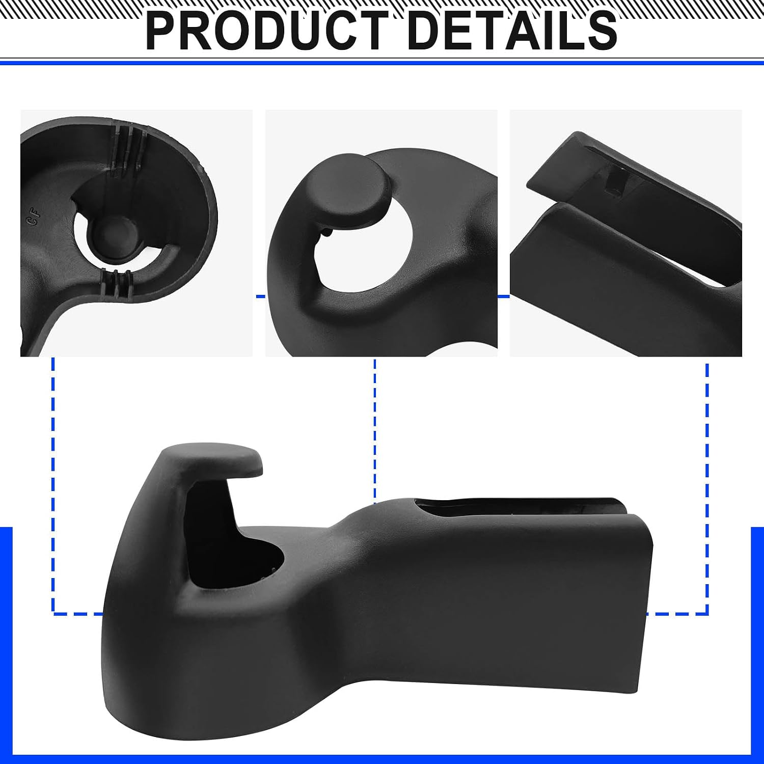 Rear Windshield Wiper Arm Cover Compatible with Jp Wrangler 2007-2017 Jp Wrangler JK 2018 Replace OE Number #68002491AA (1 pcs Black)
