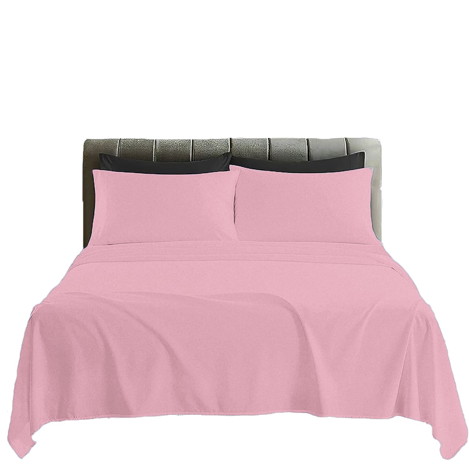 Amigozone Pink 100% Egyption Cotton 200 Thread Count Flat Sheets (, King)