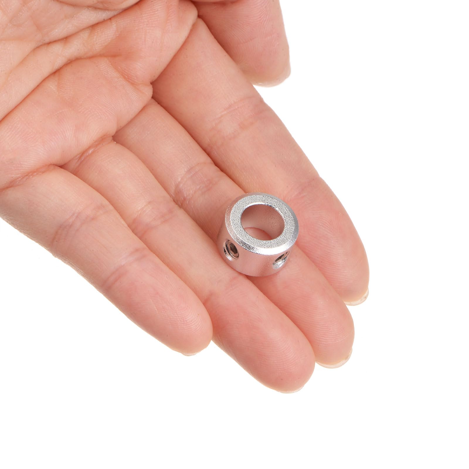 HARFINGTON 2pcs Shaft Collar 1/4" Bore 304 Stainless Steel Set Screw Shaft Collars, 1/2" OD, 1/4" Width, For Wheel Barrow Axle, Gearbox Assemblies, Machine Tools, Industry