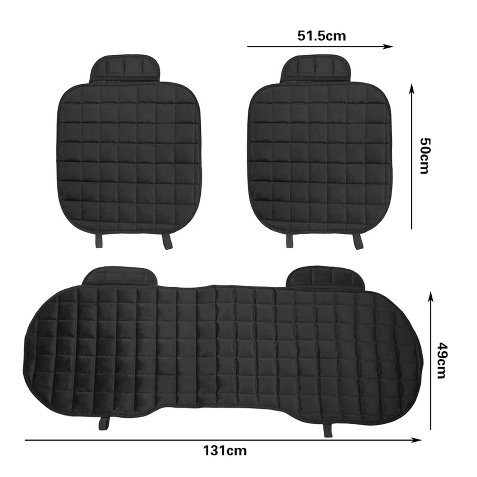 Funda Universal Cálida para Asiento De Coche De Invierno, Cojín Corto De Felpa, Cojín Suave para Silla con Bolsillo Funda Asiento(Black Set)