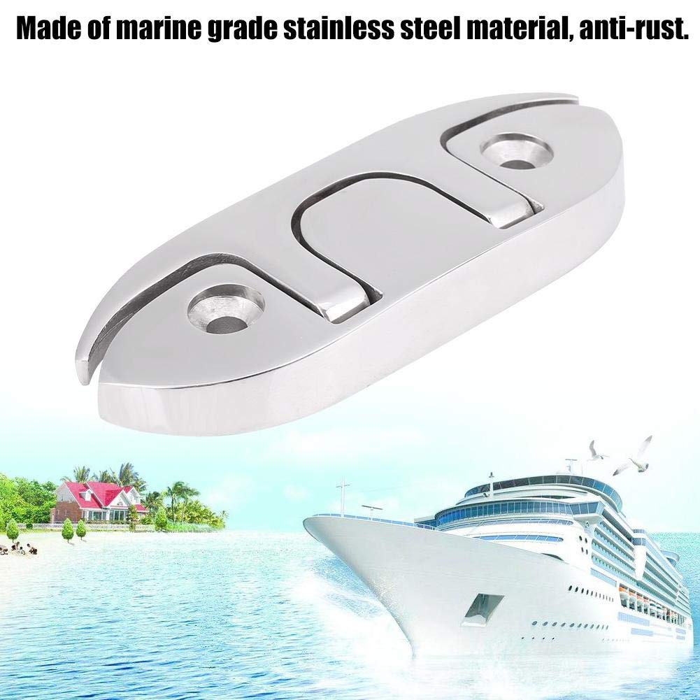 KIMISS Cleat plegable de acero inoxidable para barcos, 4‑1/2", marinero, resistente a la corrosión, ideal para emba ciones y muelles