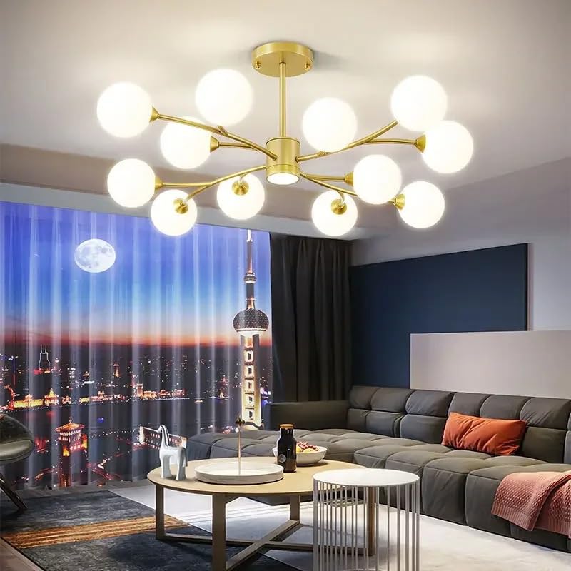 Lustre de plafond en verre pour salon et chambre moderne nordique