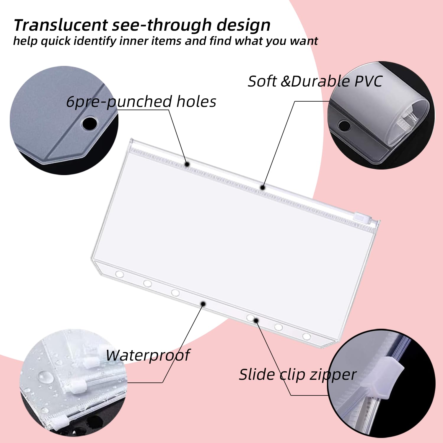 A6 Binder Budget - Taccuino per la gestione finanziaria, con 8 tasche per rilegatura, 12 fogli di budget, 2 adesivi per la categoria di budget e risparmio (laser argento)