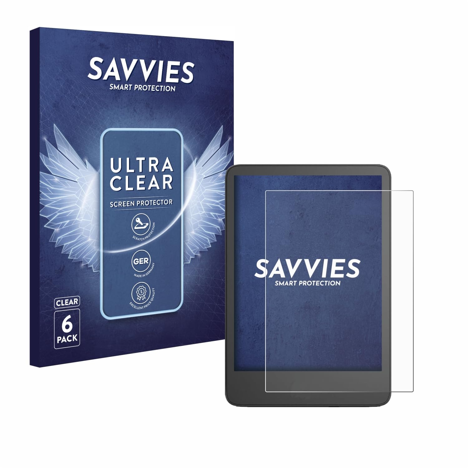 Savvies Pellicola Protettiva per Amazon Kindle 2024 Schermo Trasparente 6 Pezzi