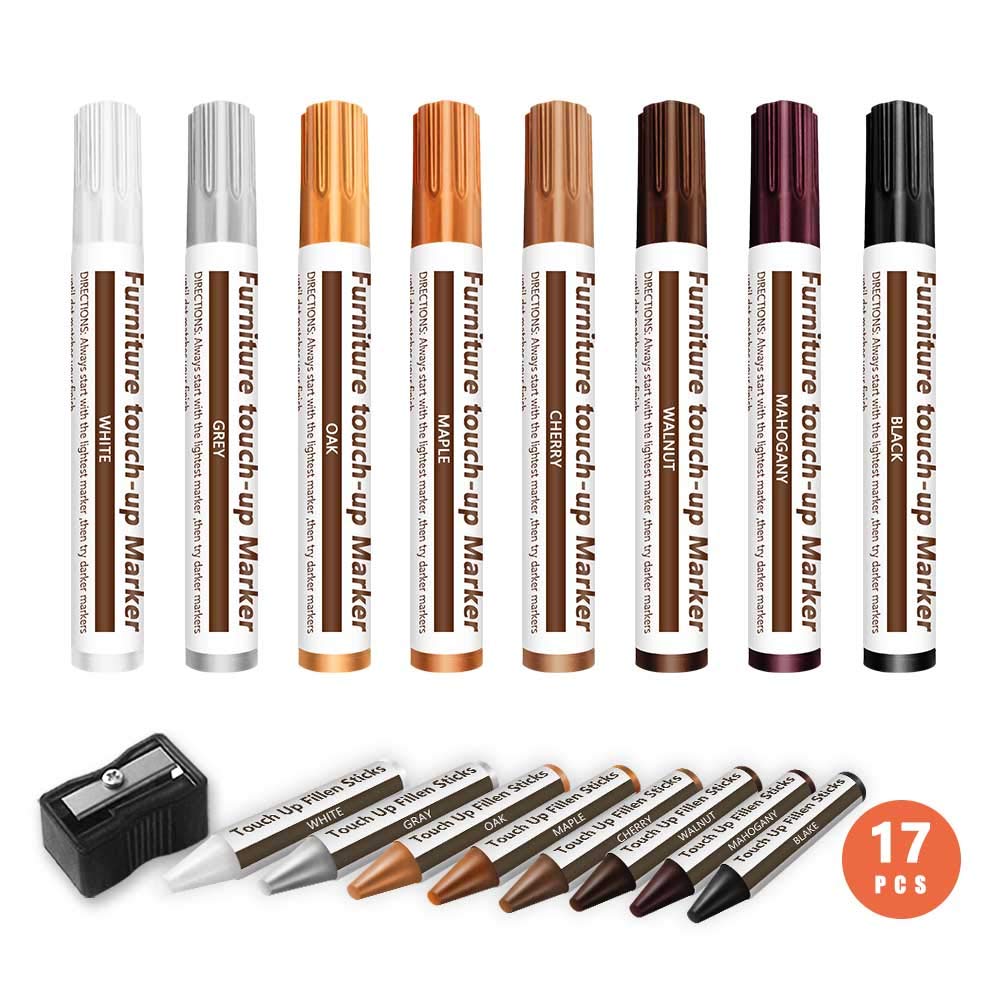 17PCS Furniture Repair Kits Wood Repair Markers Touch Up Repair Pen