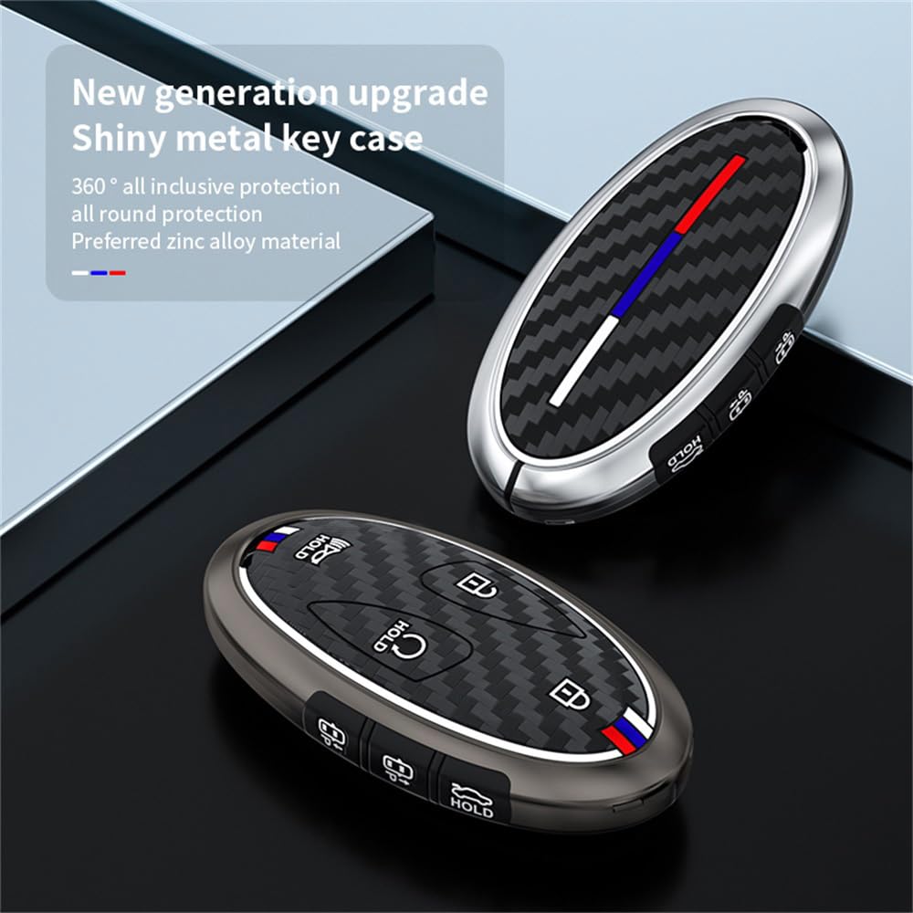 ontto Etui na klucze z breloczkiem do kluczy pasuje do Hyundai Tucson NX4 Kona SX2 Ioniq 6 Grandeur Azera Elantra Sonata 2022-2025, etui na kluczyki samochodowe, metalowe, ochronne, etui na klucze, 7