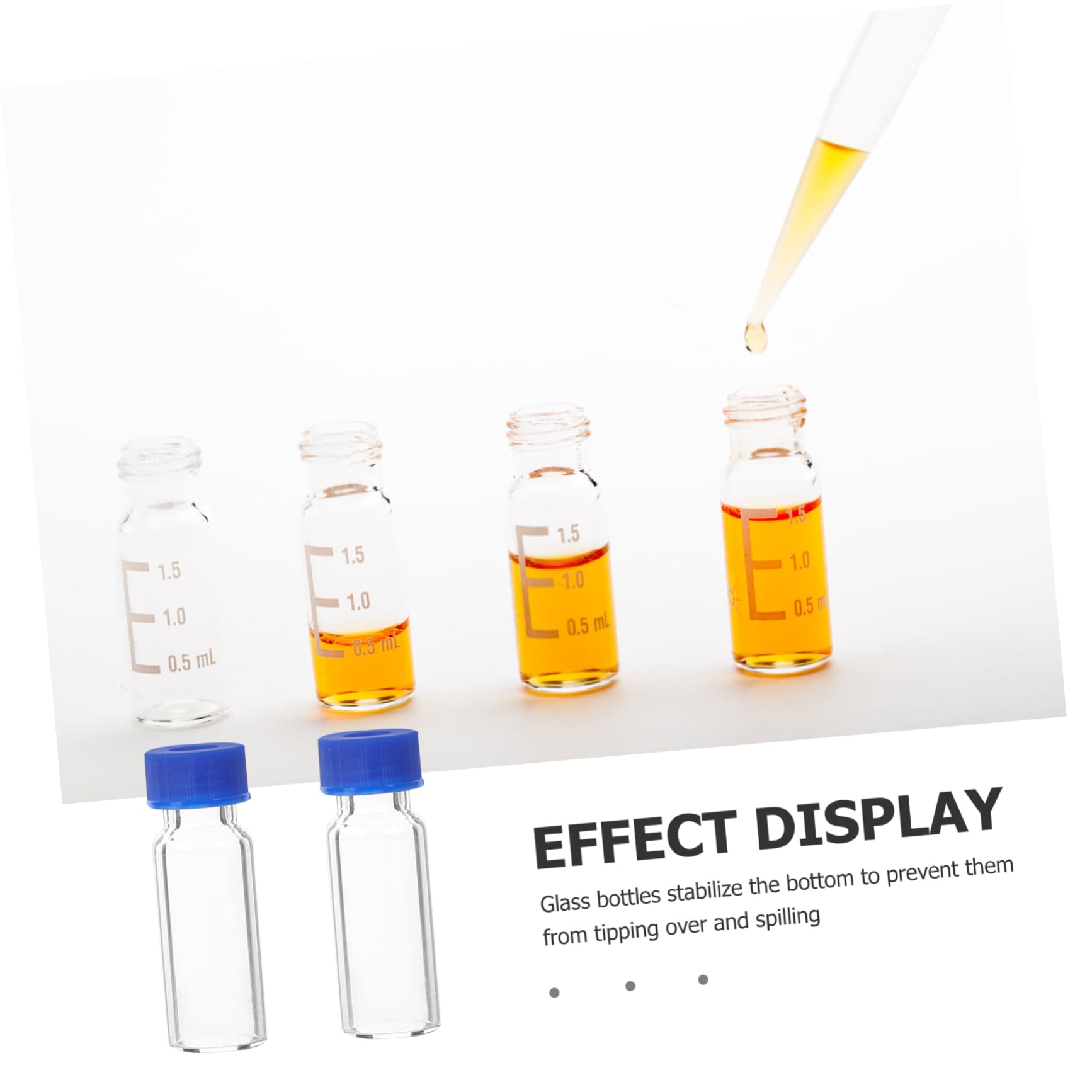 100 Flacons de Prélèvement en Verre 2ml avec Couvercles