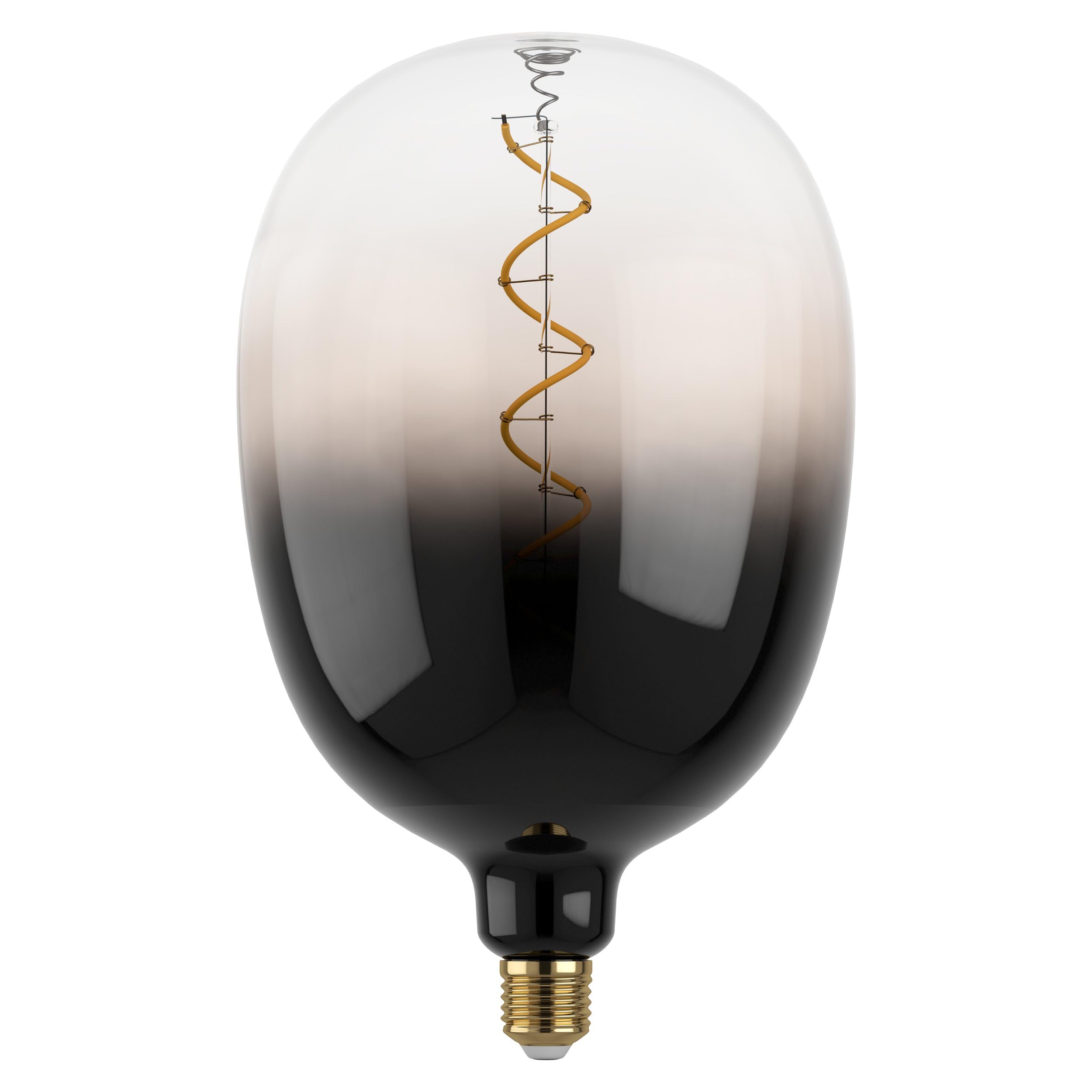 Eglo XXL E27 Dimmable Lamp Spiral LED Retro Bulb Big Size, Extra-Large Vintage Decorative Light in Grey and Black, 4 Watt, 85 Lumens, Warm White, 1800 K, Length 29.5 cm