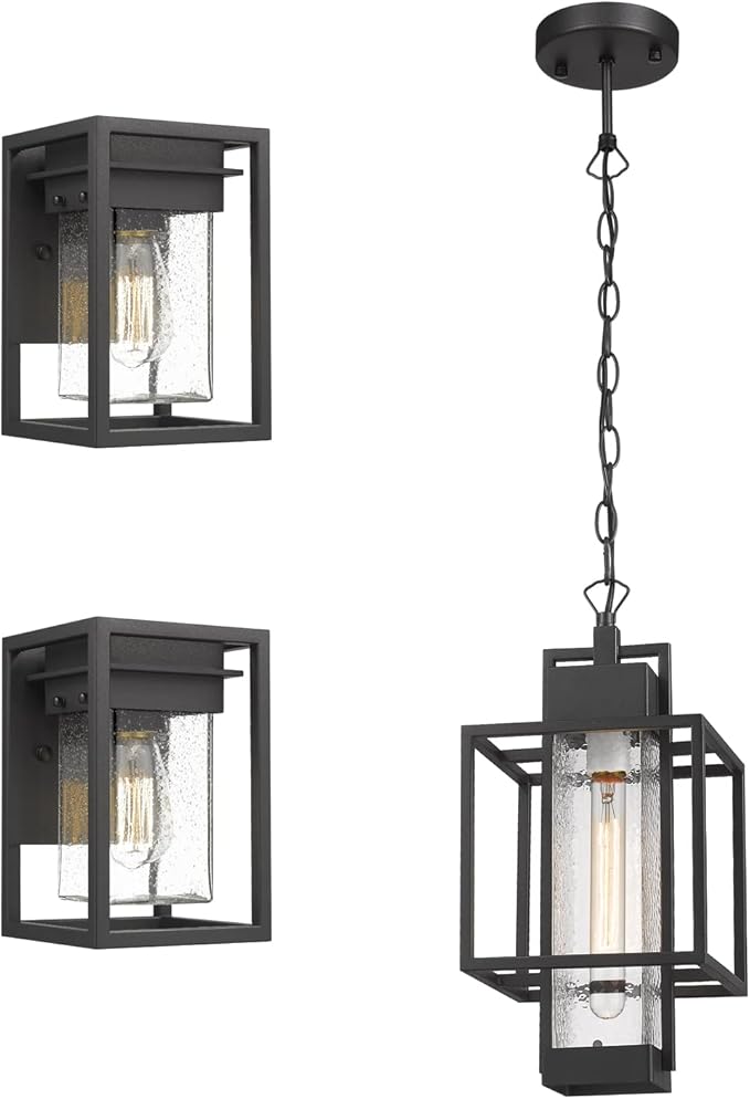 Osimir Outdoor Light Sets, Set of 3 Matching Bundle, Outdoor Wall Light