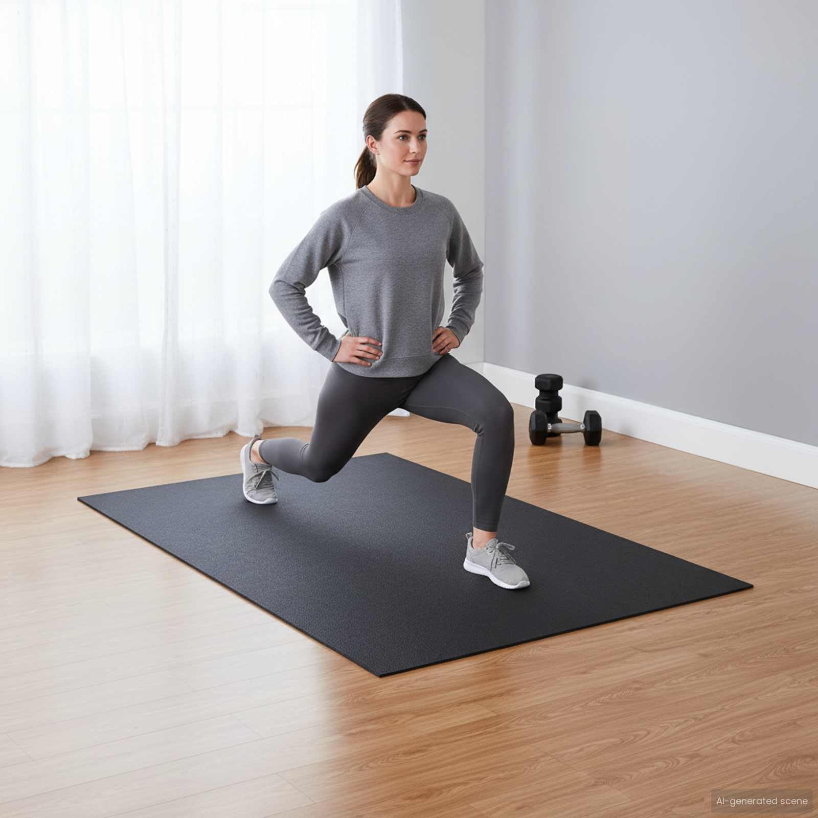 Bodenschutzmatte 183 x 122 x 0,6 cm - Rutschfeste Fitnessmatte für Laufband, Heimtrainer & Hantelbank - Vibrationsdämpfende Unterlegmatte aus PVC