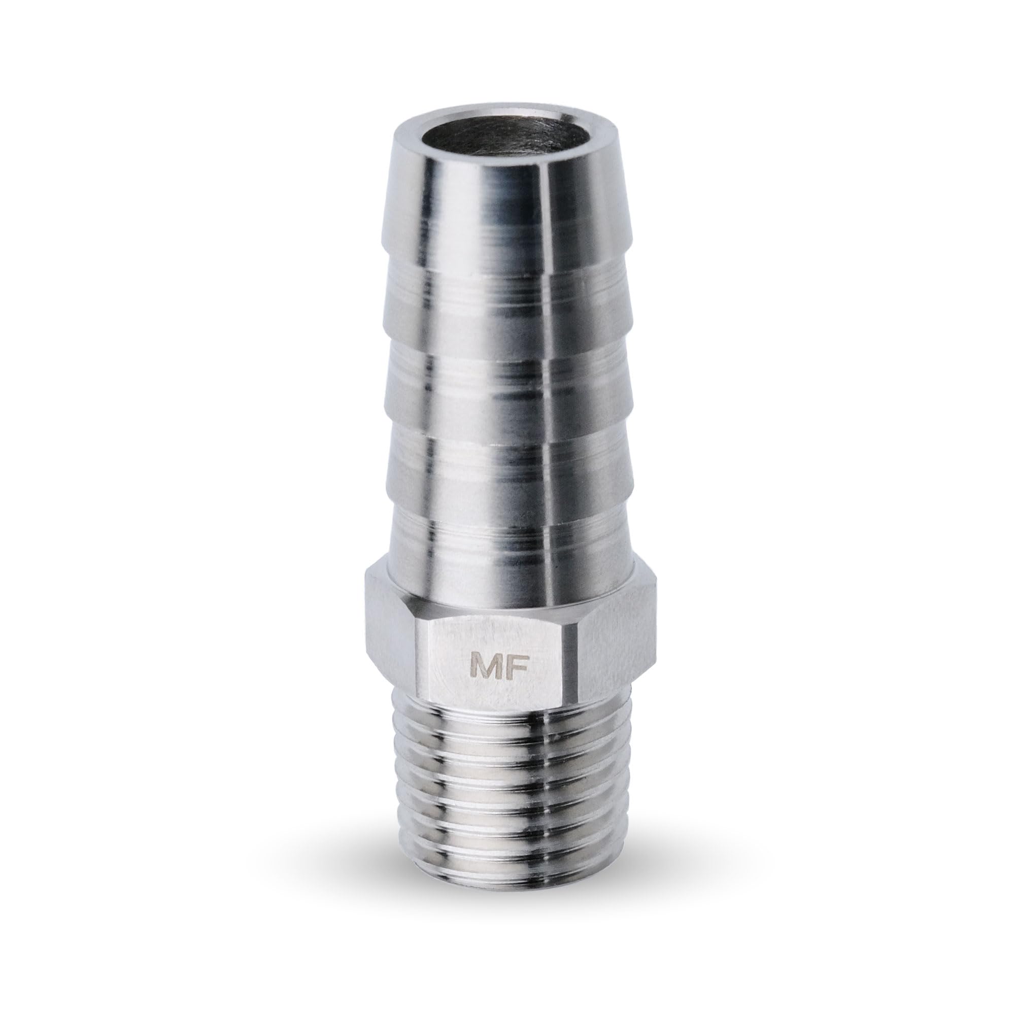 MAACFLOW MAACFLOW Stainless Steel 1/4" Male NPT to 1/2" Hose ID Barb Barbed Hose Fitting Adaptor Connector (Pack of 1)