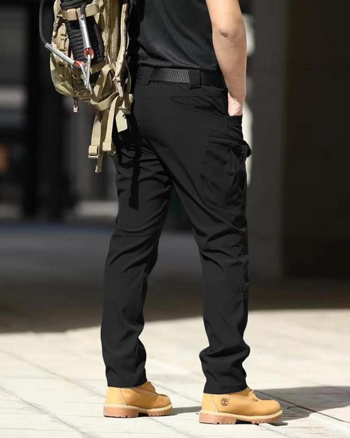 Men's Tactical Pants Stretch Waterproof Fabric Durable Cargo Pants for Hiking Casual Work Multi Pockets (No Belt) - Image 3