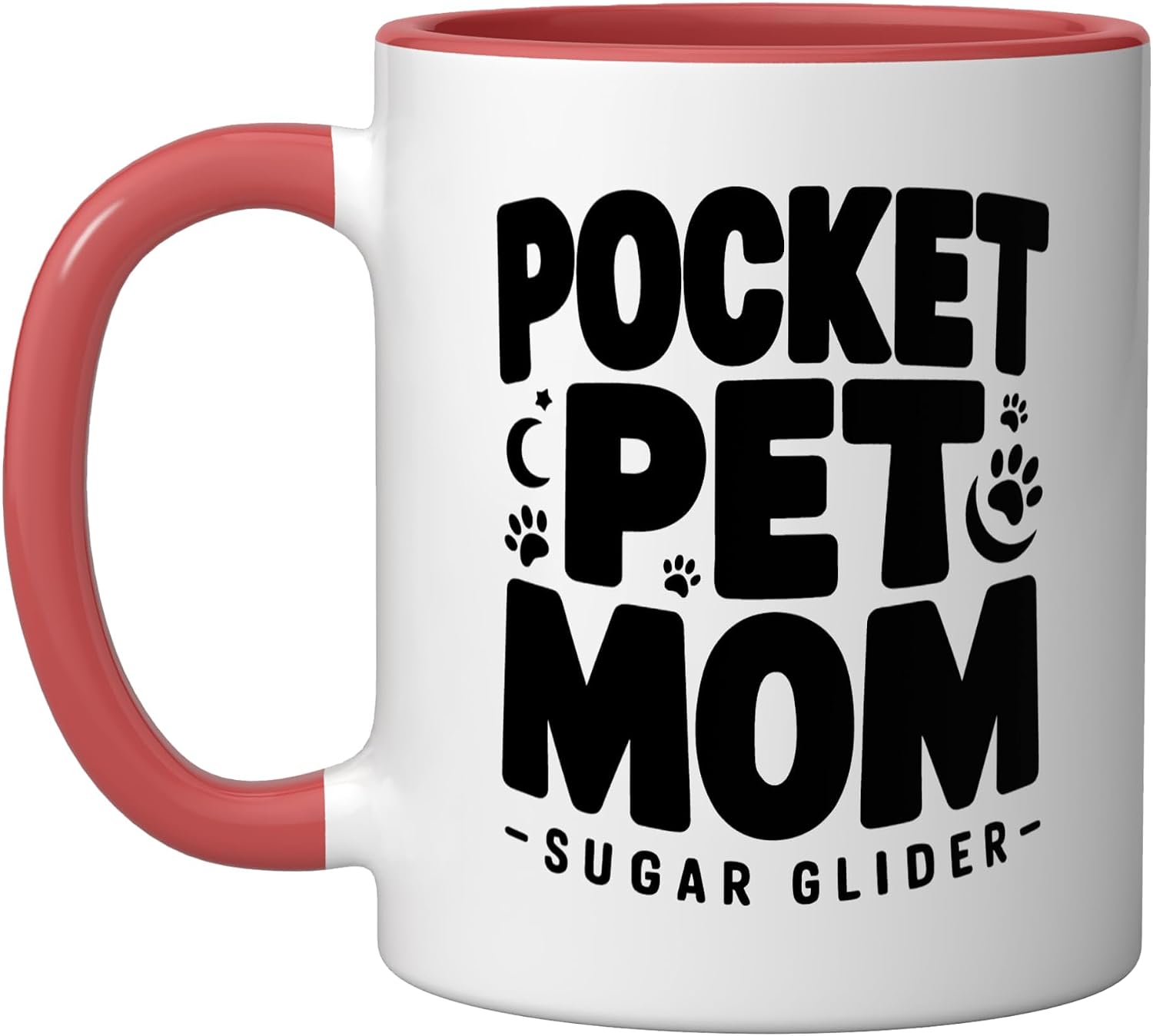 Sugar Glider Owner Pocket Pet Pouch Marsupial Humor Women Ceramic Mug, Pink/White, 15oz image 5