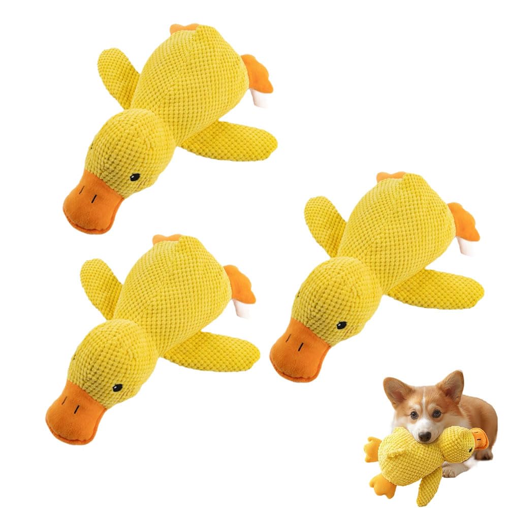 MEIION Activ'Pet Canard Anti-Stress Jouet Anti-Stress en Canard pour Chiens - Jouet interactif Qui émet des Sons - Adapté aux Petits Chiens et Chiots