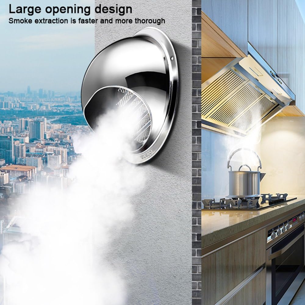 KADEUX Cuisine Grille De Ventilation Grille Ventilation Hotte Murale Sortie D'évacuation en INOX avec Maille De Protection Grille De Hotte Ronde pour Ventilation Garage (Size : 7.5inch-190mm)