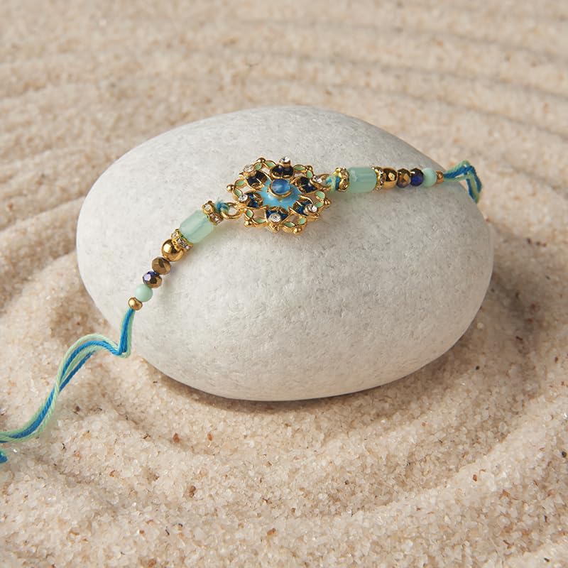 Image of THE GIFT STUDIO.COM | Premium Meenakari Rakhi for Brother | Traditional Handmade Designer Rakhi | Raksha Bandhan Special