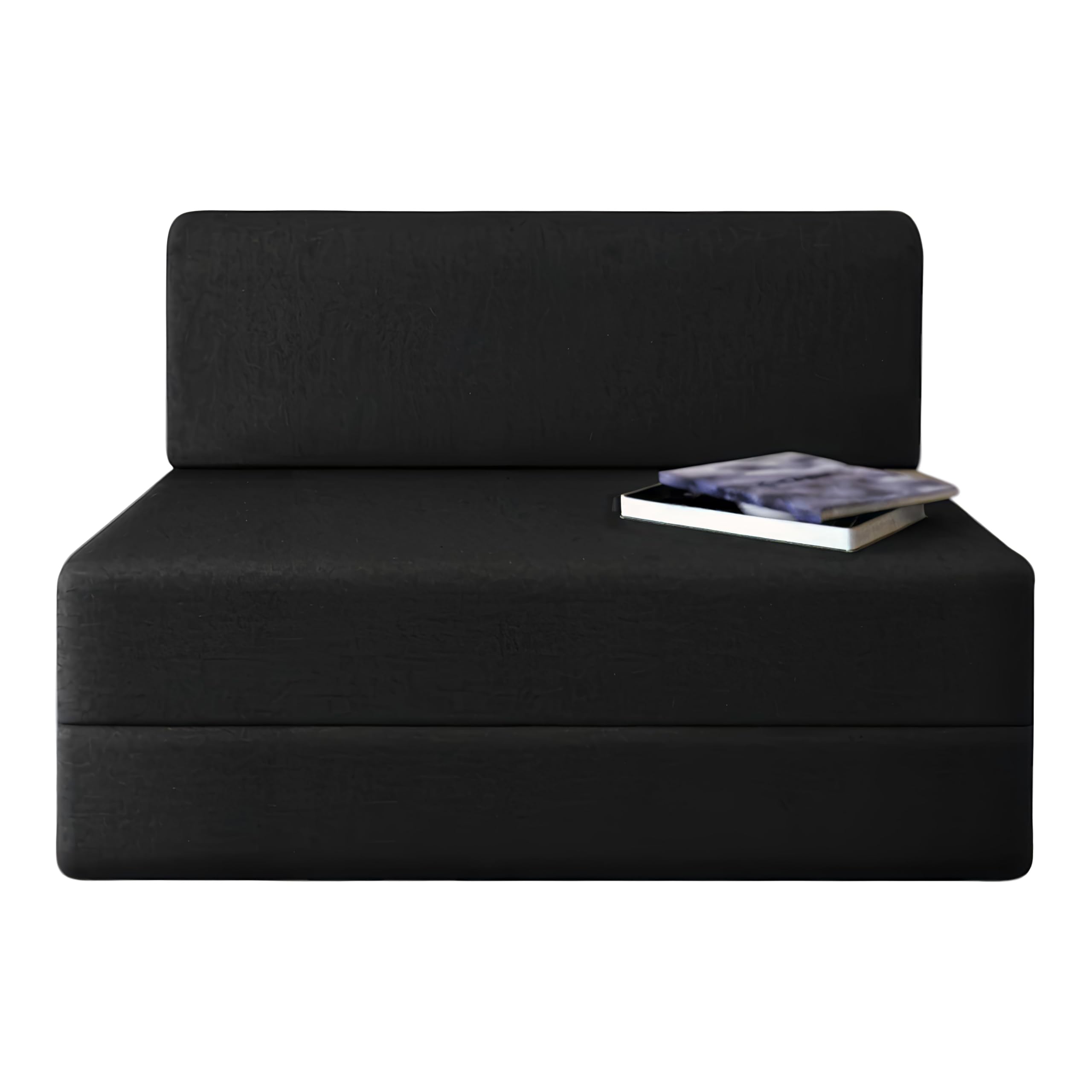 Sofa Cum Bed | Single Seater | Sofa Bed 3 X 6 Feet, Folding Bed Cum Sofa with Cushion Black Velvet Fabric for Living Room-image-20