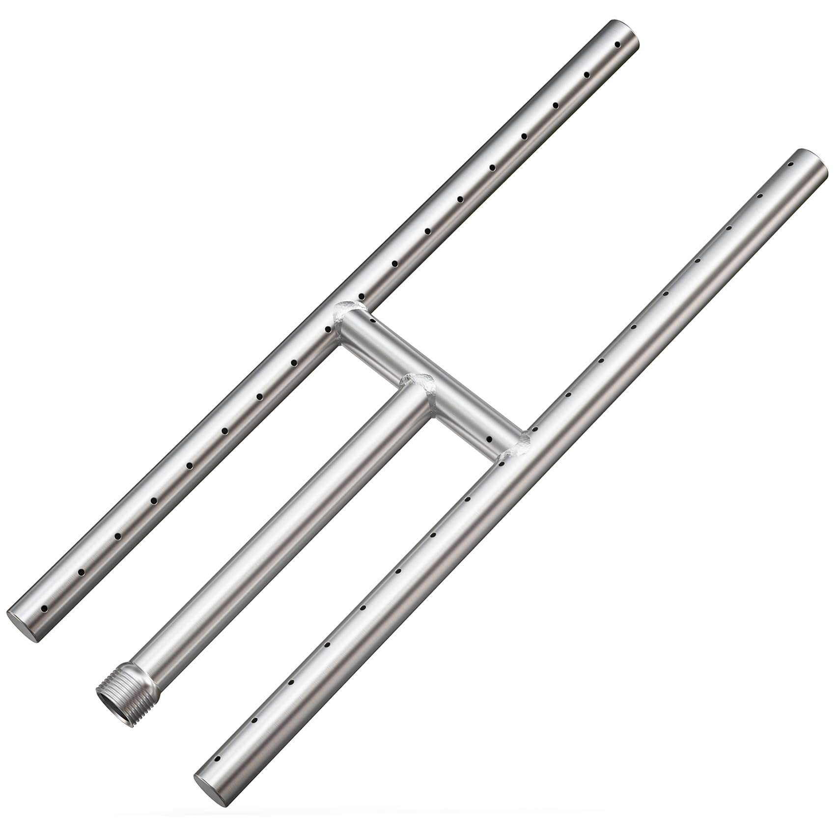 Onlyfire Stainless Steel Fireplace H-Burner for Natural Gas & Propane Fire Pit and Fireplace, 18 x 6 Inch Rectangular DIY Firepit H Burner for Indoor and Outdoor, BTU Max 90,000