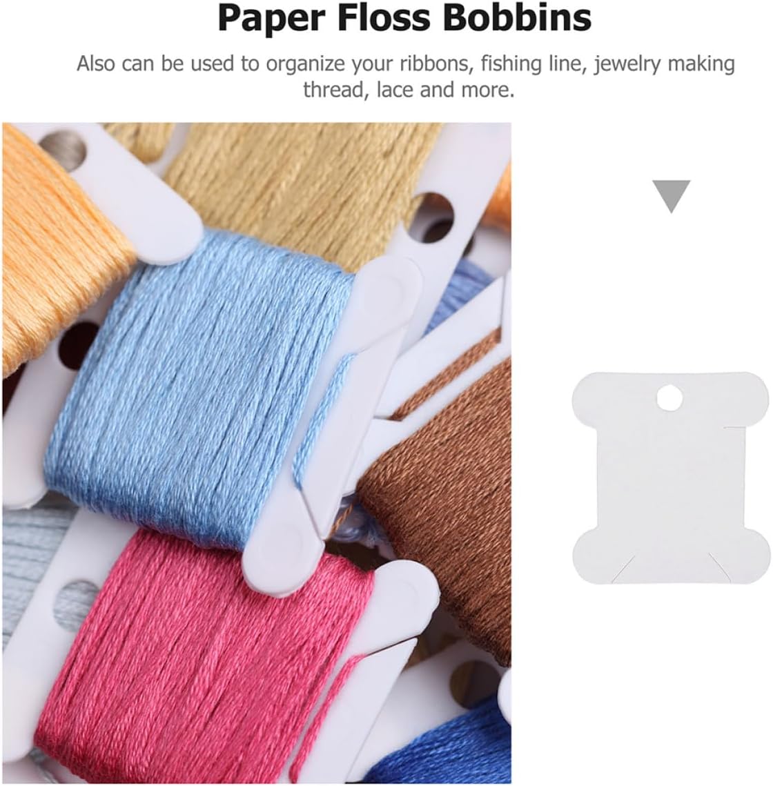 GRADENEVE 200pcs DIY Embroidery Thread Bobbins Paper Cards Cross-Stitch Floss Organizer for Sewing Craft Storage