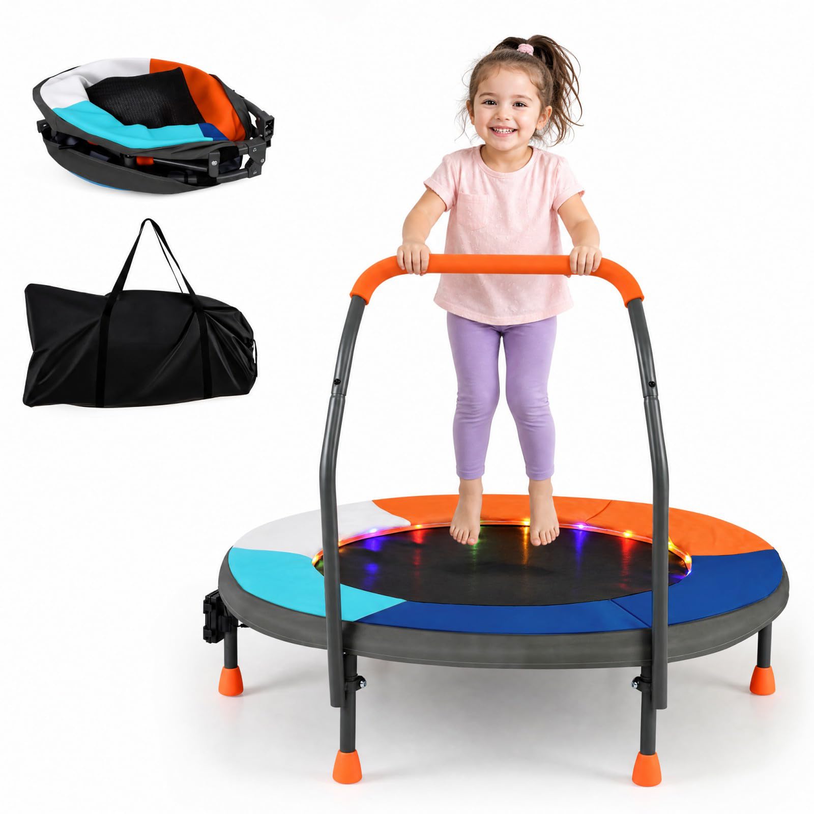 GOPLUS Trampoline Intérieur Enfant Ø90CM,Mini Trampoline Enfant
