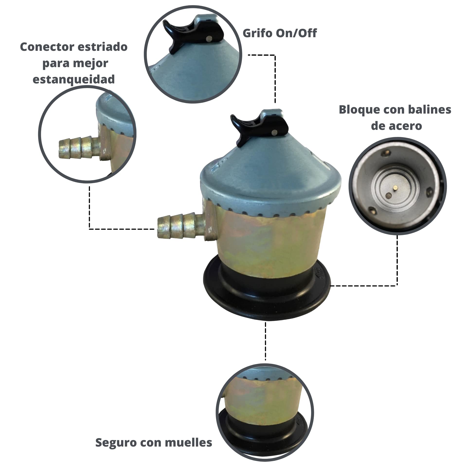 Homelux 300066 Kit Regulador Gas Domestico y Manguera con Abrazadera, 1.5 m — view 2