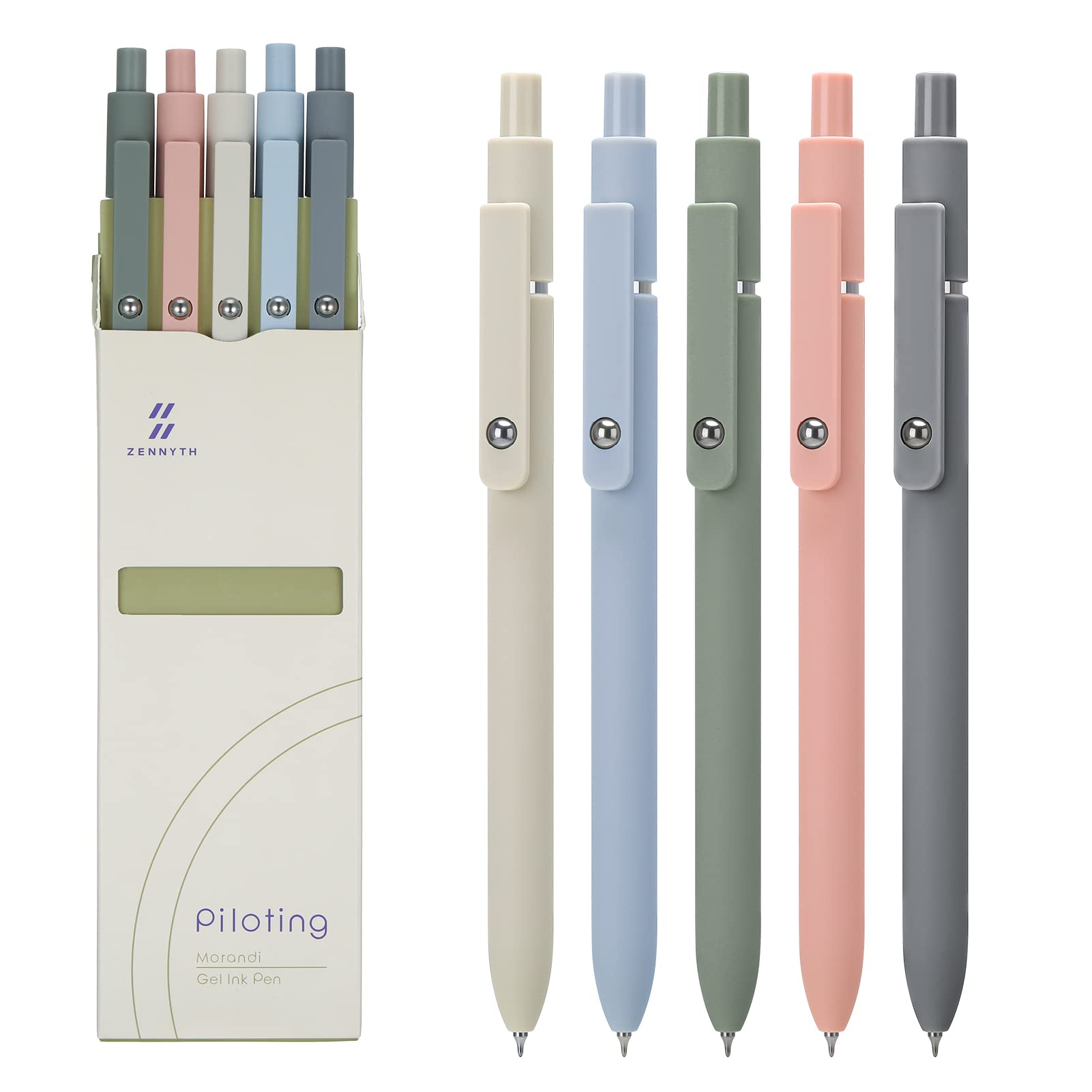 Firtink 5 Black Ink Pens - 0.5mm Gel Pens for Writing, Aesthetic Gifts for Women