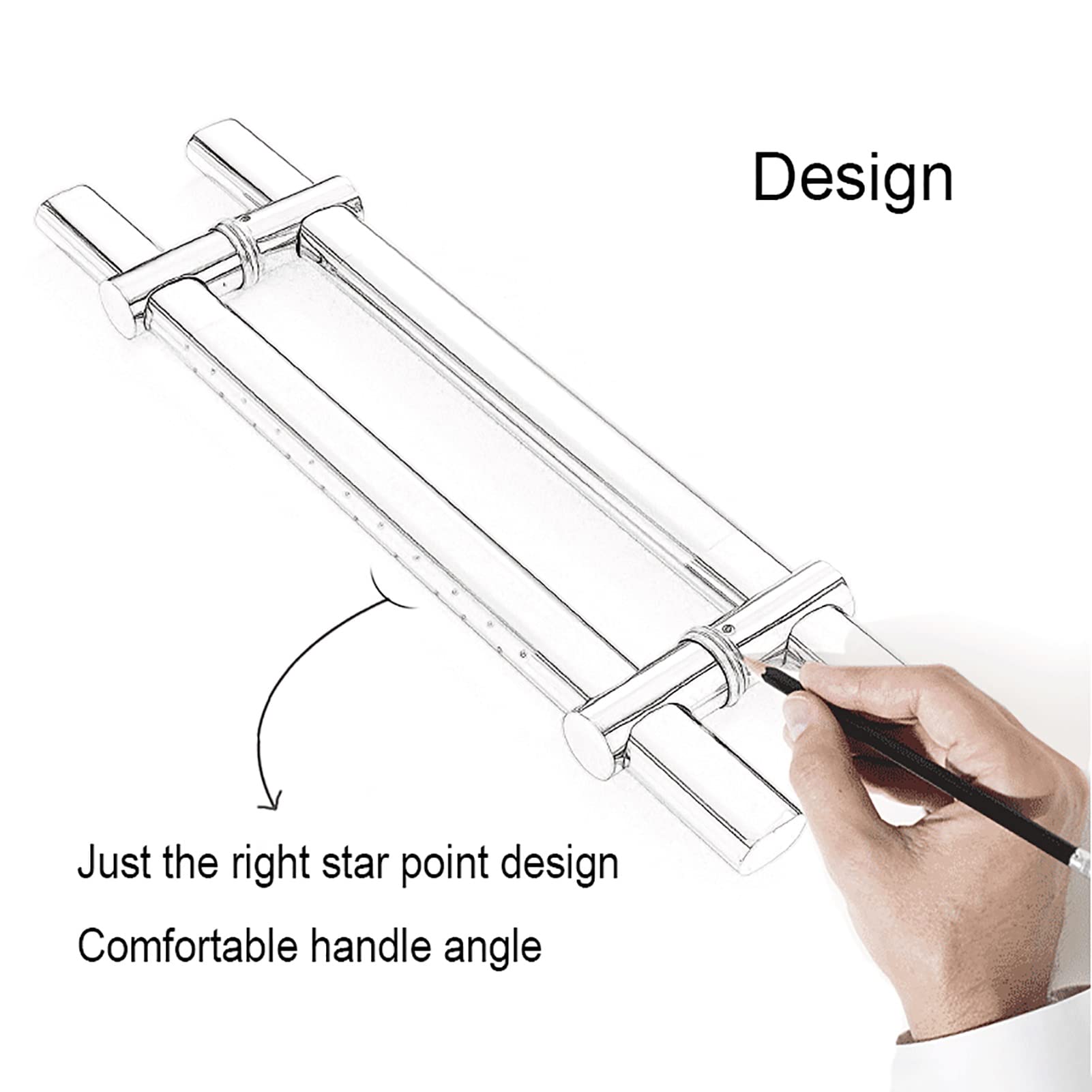 Manija de Puerta Moderna de Entrada, Estilo contemporáneo, manija de Puerta Trapezoidal en H de Acero Inoxidable, manija de Puerta Moderna con Distancia de Orificio Ajustable, Adecuada para
