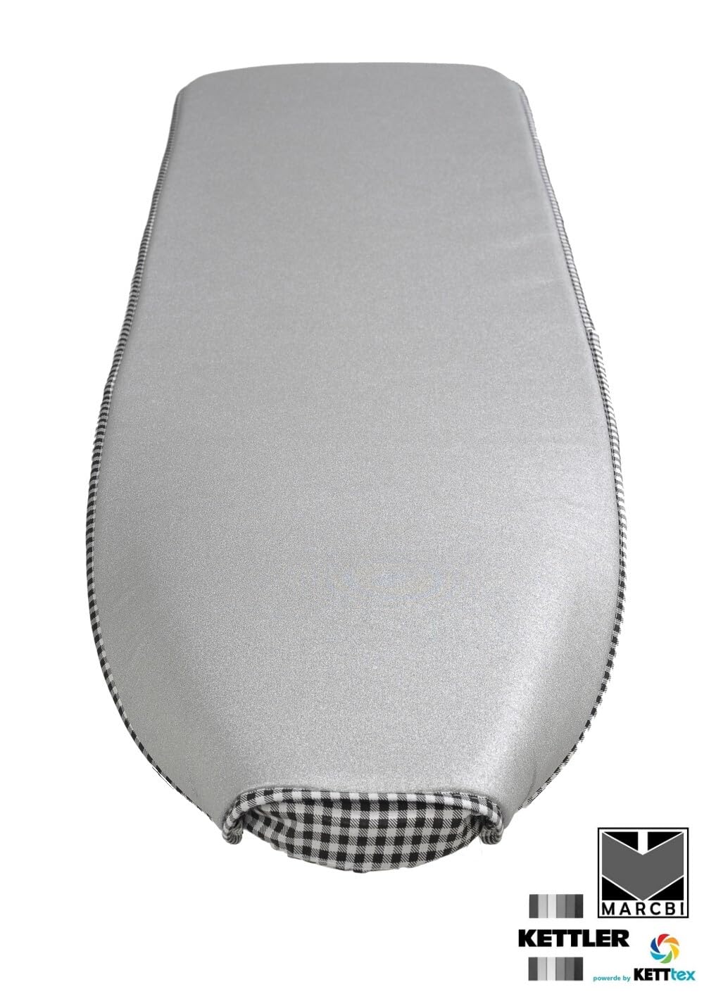 Mabi® 3-702 – 3 Stück KETTtex Alu Bügelbrettbezug 138 x 38 cm− Alu-Gegenbügeleffekt − Stromsparend − Hitzebeständig − Langlebig − Dampfbügelgeeignet – Eingenähtes Elastikband – kein Spannklipp