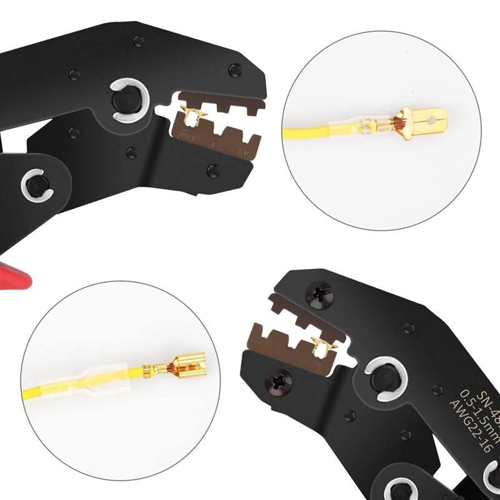 Zaciskarka Superseal narzędzie 600 szt. 2,8/4,8/6,3 wtyczka zacisk szczypce narzędzie drut 0,5-1,5 mm2 AWG 20-15 zestaw zacisków kablowych 1 (kolor: Zestaw zacisków zaciskowych)