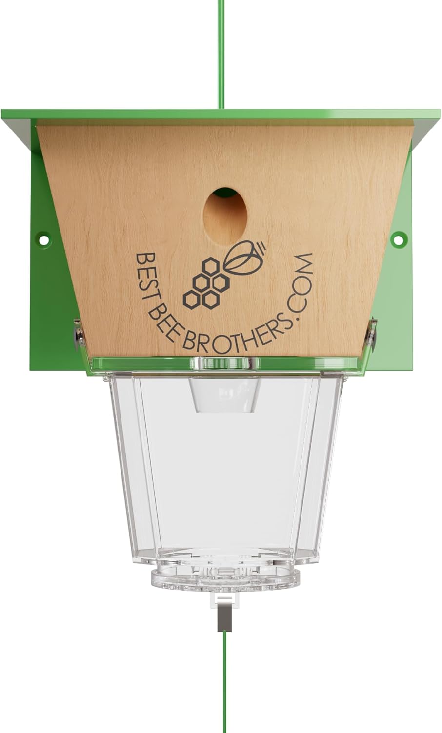 Best Bee Brothers Ultimate Carpenter Bee Trap for Outside with Large, Clear External Receptacle, Internal Bee Vault & Spring-Loaded Door, 5.75" L x 6" W x 4.5" H