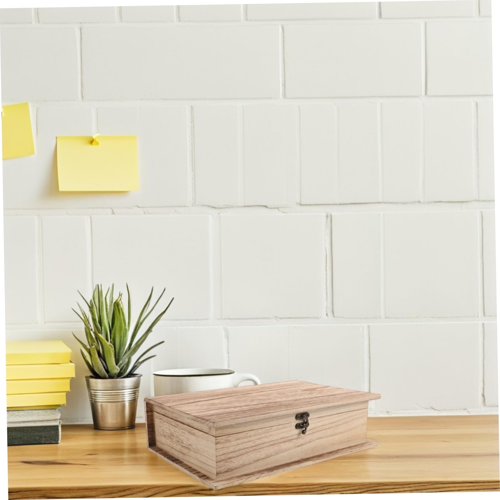 Cabilock 2 Piezas Caja de Madera para Guardar la Biblia Joyero de Madera Caja de Recuerdos con Tapa de Escritorio para Almacenar Joyas Tarjetas y Recuerdos Dormitorio o Escritorio