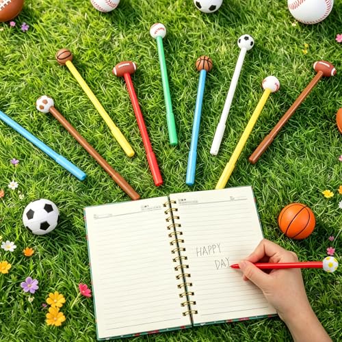 SAYAYA Bolígrafos gel temática deportiva 24 piezas miniatura 5