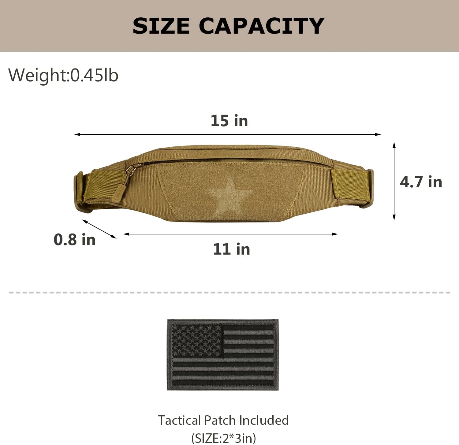 Tactical Fanny Pack for Men Running Belt Small Military Waist Bag for Travel Hiking Climbing Fishing, Balck - Image 2