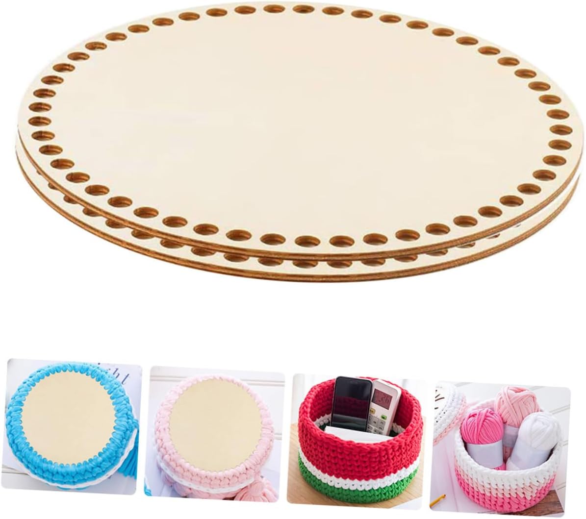 GARIOUANS 2pcs Woven Basket Base Wooden Bag Bottoms DIY Crocheting and Sewing Projects Versatile Bag Making