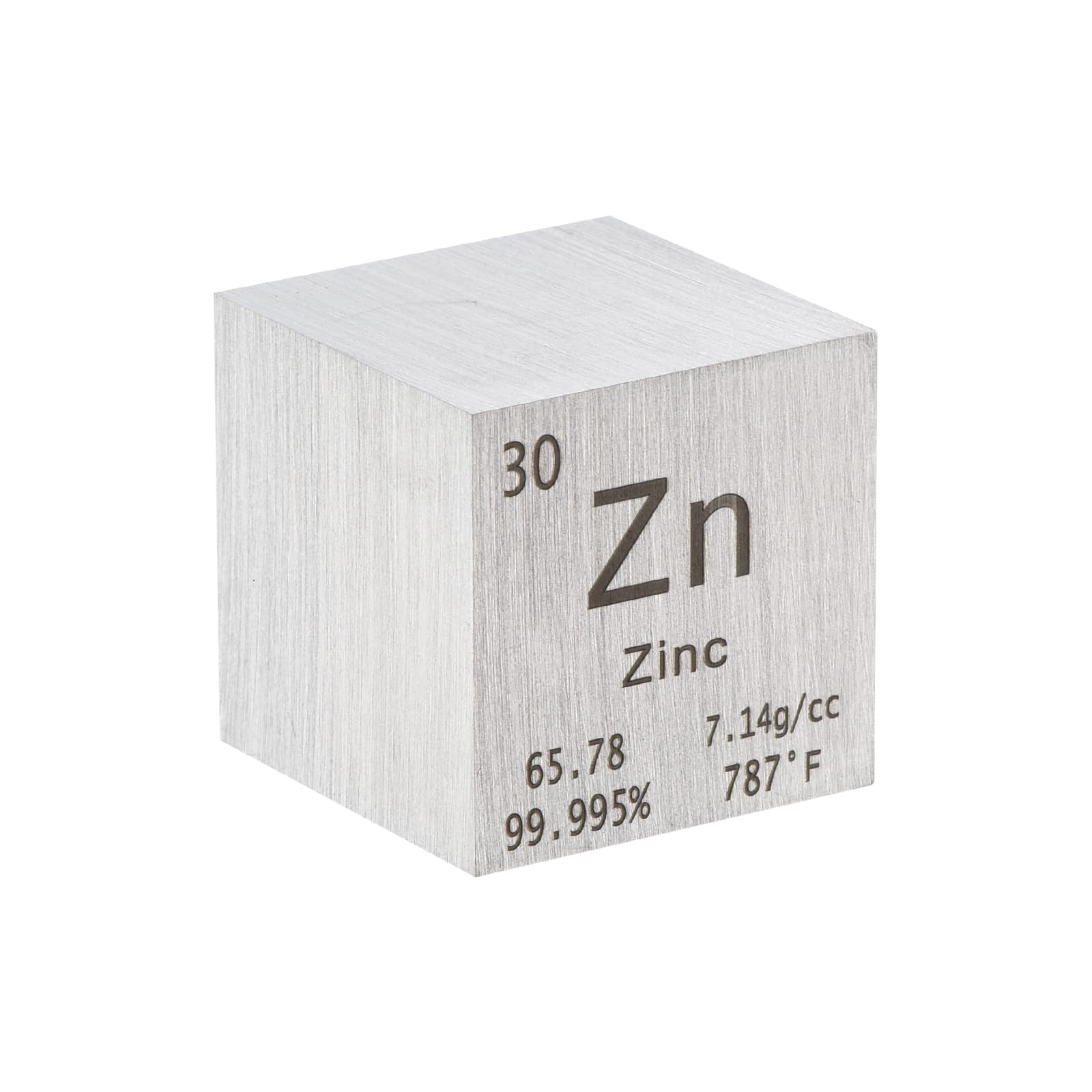 PATIKIL 1 Inch Zinc Cube Metal Element High Density Block Pure Periodic Magnesium Block for Element Collections Teacher Lab Scientific Experiment, 25.4 mm