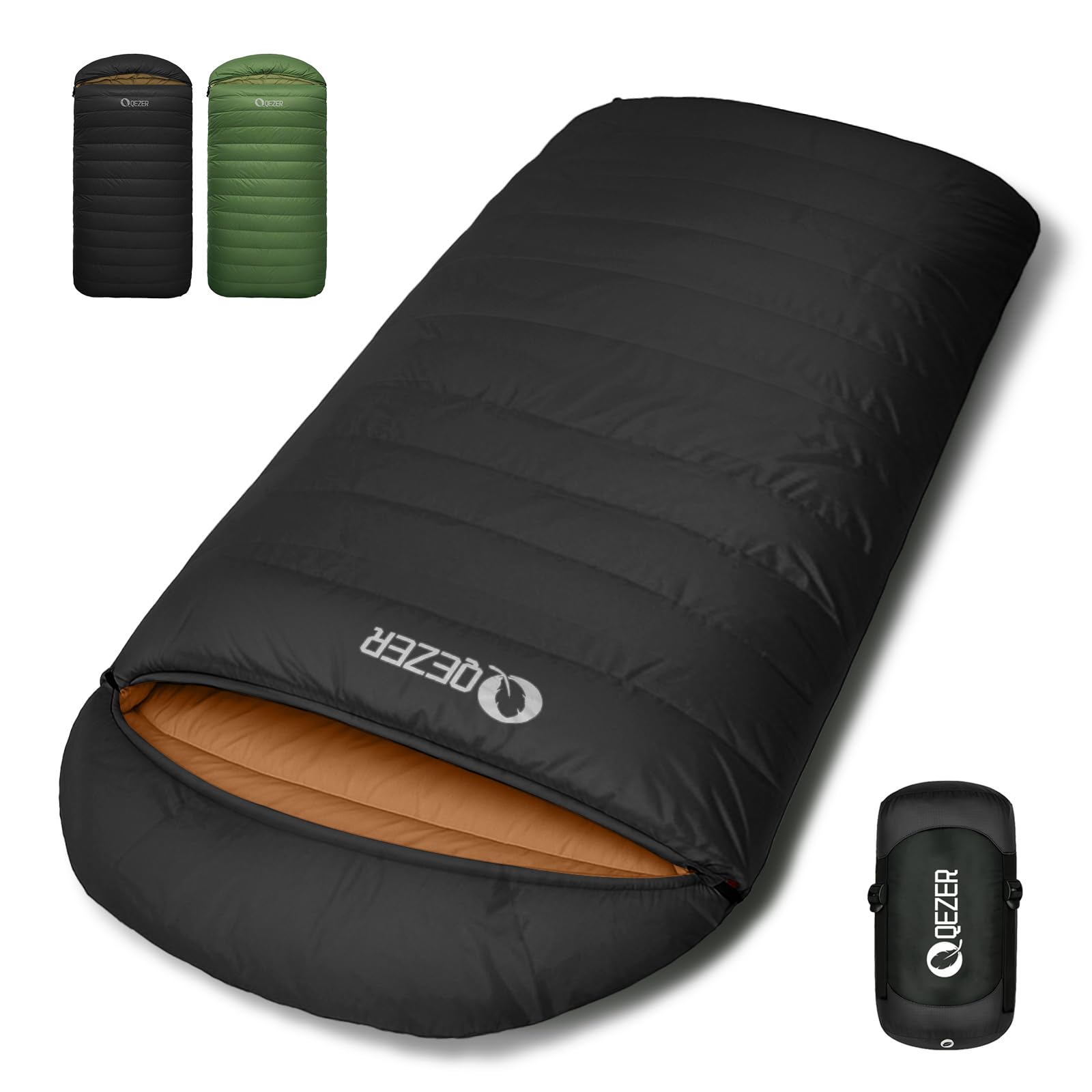 Sacco a pelo XXL per adulti, 800g,230 x 100 cm,extra large Sacco a pelo in piuma, 3-4 stagioni, leggero e caldo,campeggio,Alpinismo,escursionismo e zaino in spalla