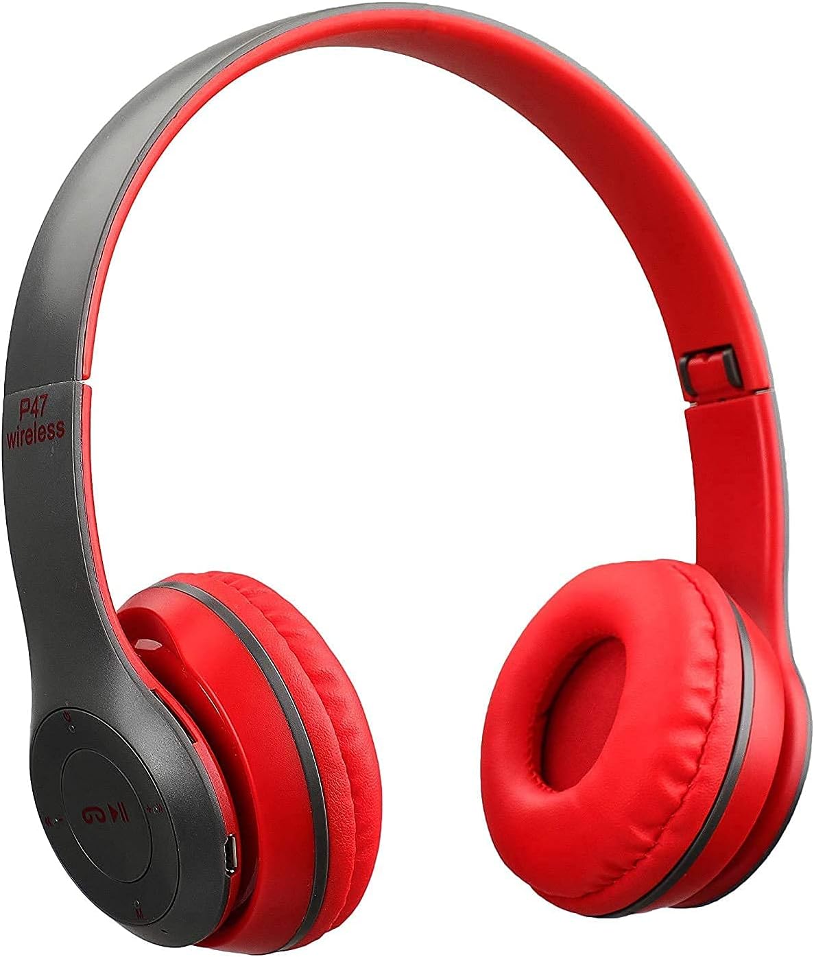P47 Wireless Bluetooth Over The Ear Headphone with Mic (Red)