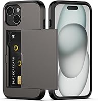 Vista 26 de Nvollnoe Compatible con iPhone 15 Funda con ranura para tarjetas, resistente, protectora de doble capa, a prueba de golpes, ranura oculta