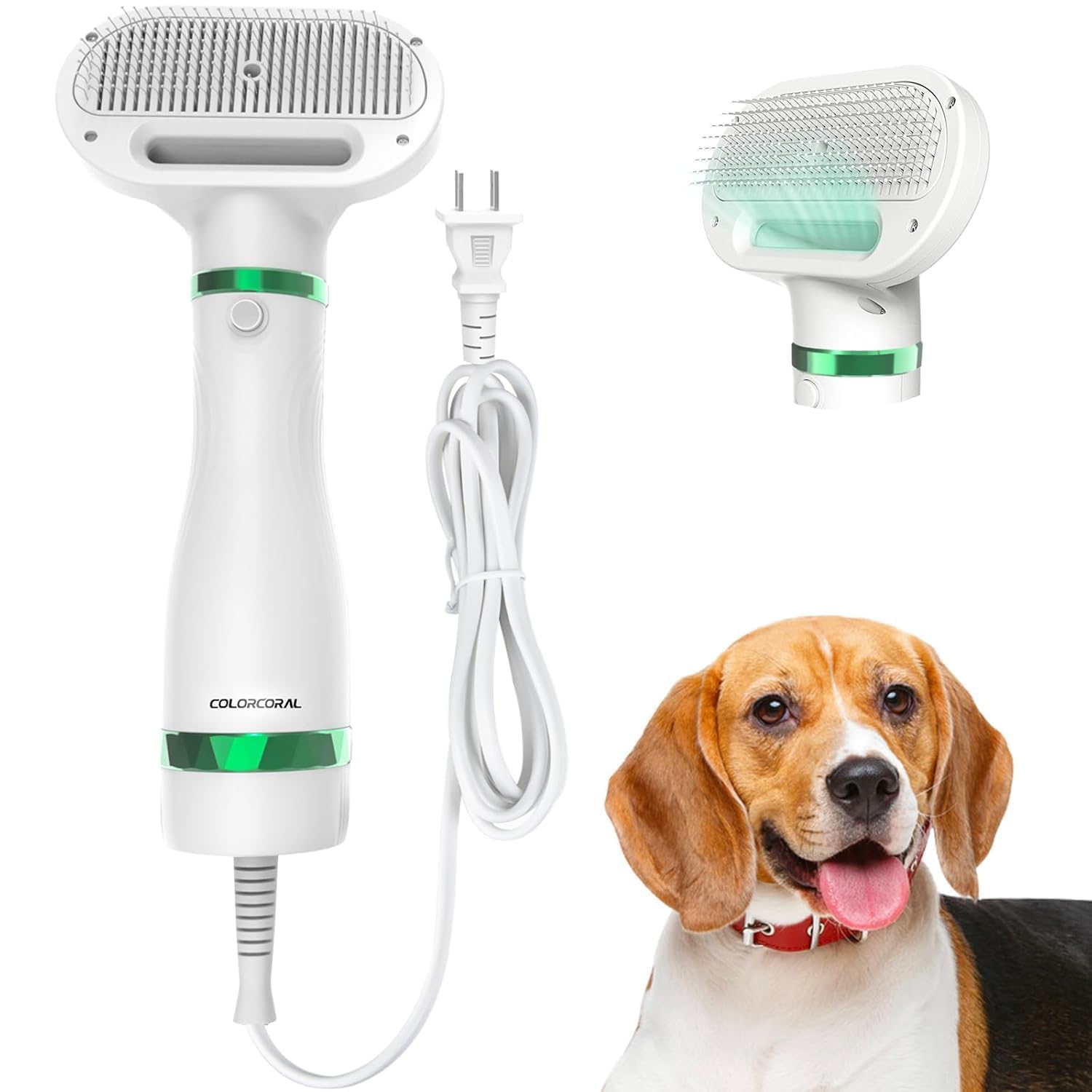 D&I COLLECTION Pet Hair Dryer 2 in 1 Pet Grooming Dryer with Slicker Brush, Adjustable 3 Temperature Settings for Small and Medium Dogs and Cats-picture-19