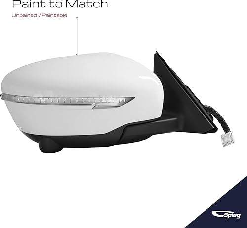 Miniatura 3 de Spieg NI1321271 Reemplazo del espejo lateral del pasajero para Nissan Rogue 2014-2016 Luz de señal de giro de vidrio calefactable ajustable con