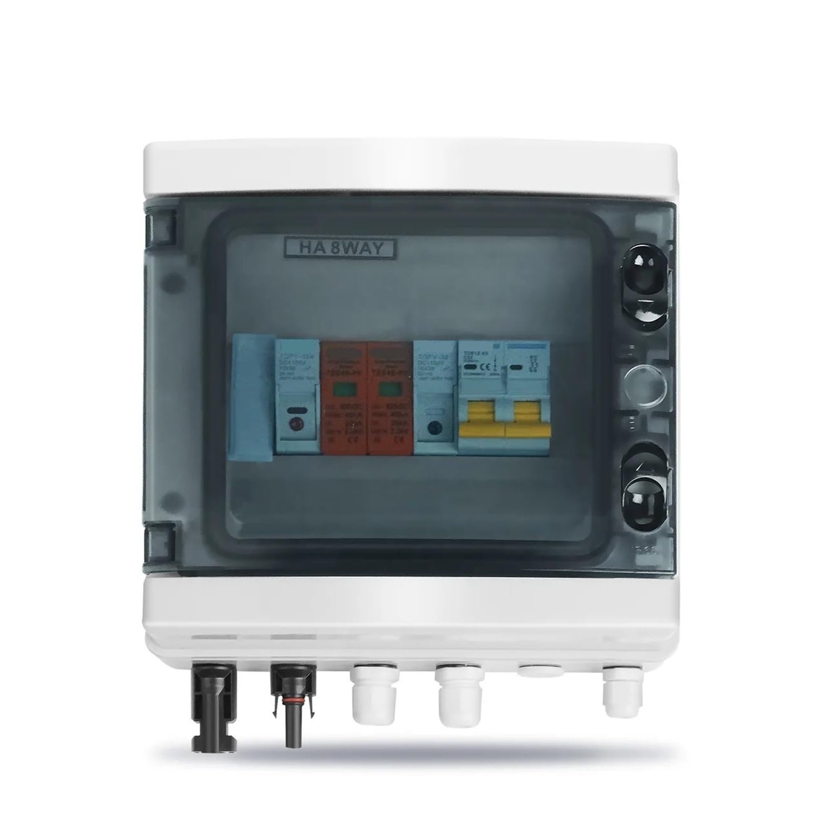 RWRAPS Scatola combinatrice Solare fotovoltaica con Protezione Contro i fulmini 1 Ingresso 1 Uscita Scatola Impermeabile con Fusibile DC 600 V IP65 (Size : 50A DC)
