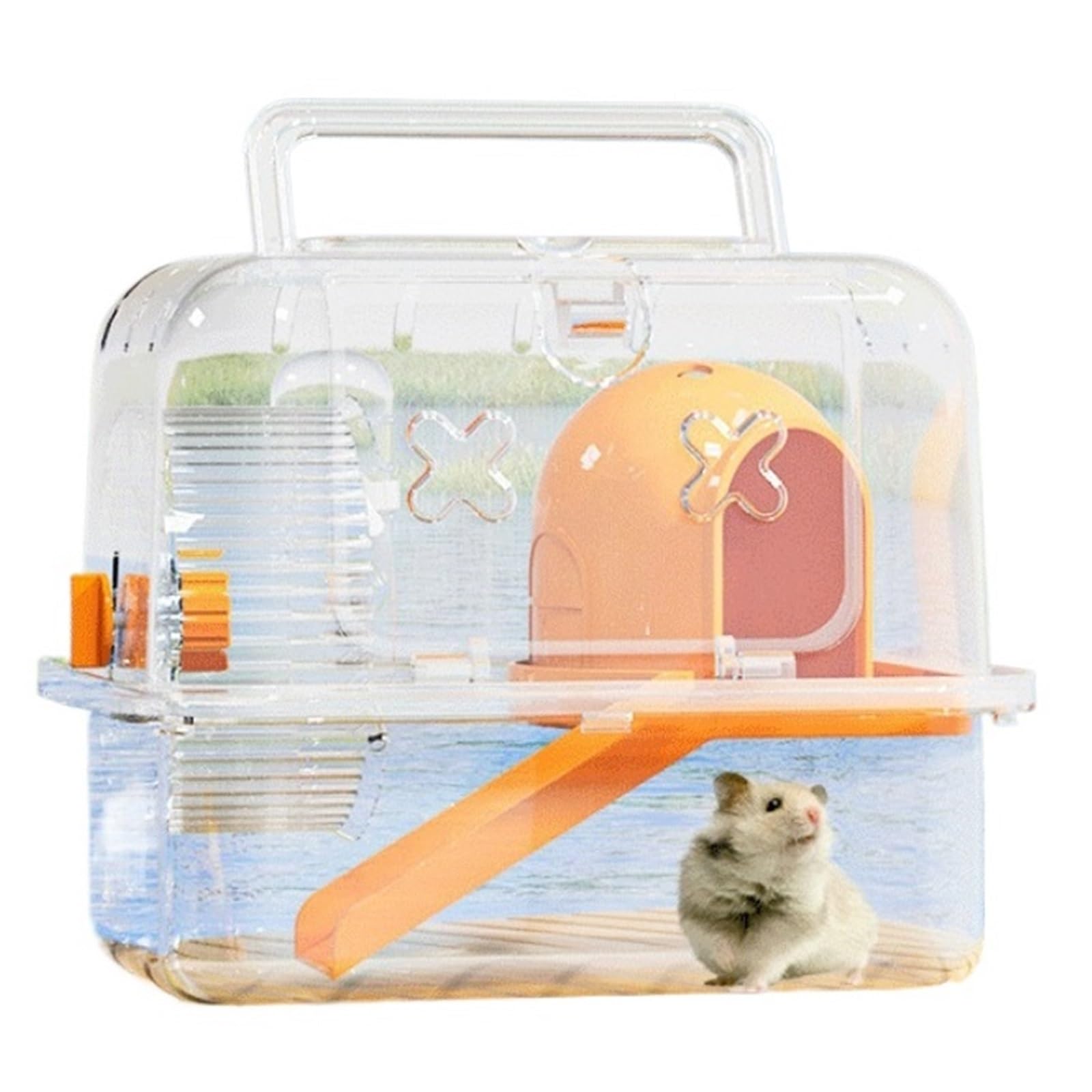Cage à Hamsters Cage à Hamster Orange Portable et, légère portative