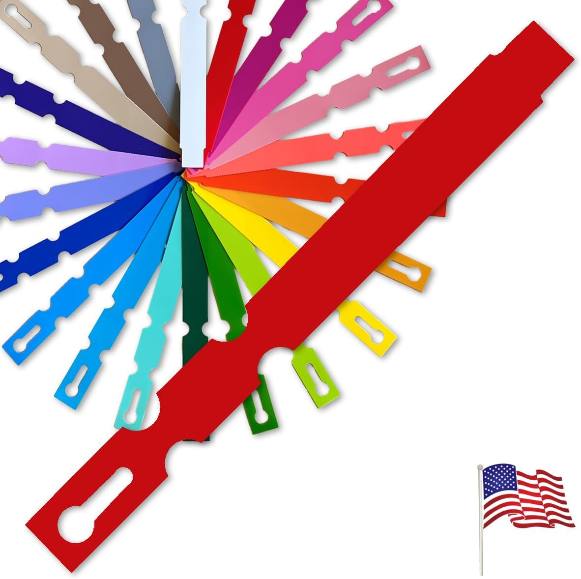 5" x 1/2" Red - 2,000 Pcs - Plastic Plant Tags and Labels - Wrap Around Thermal Plastic - Nursery Garden Tree Labels | Made in The USA |